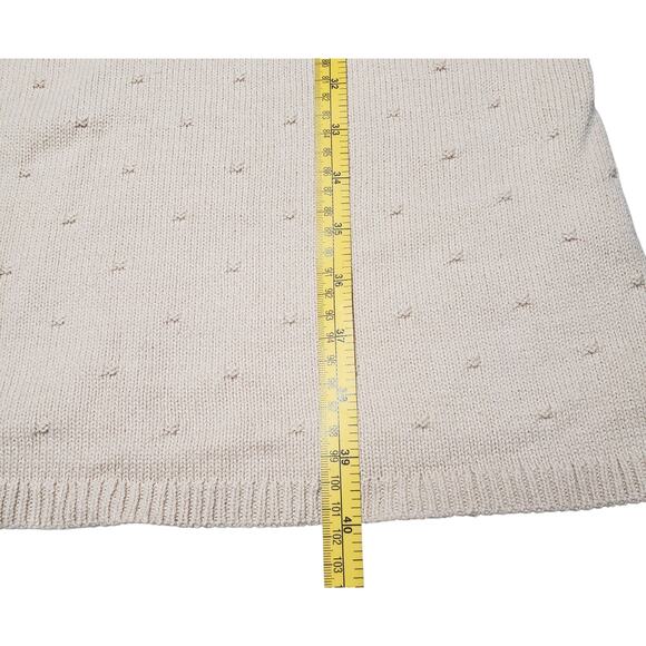 Salt Sweater Shift Dress Sz XL Khaki French Dot Knit Eyelet Collar Cottagecore - Picture 12 of 14